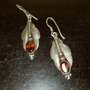 Garnet earrings silver
